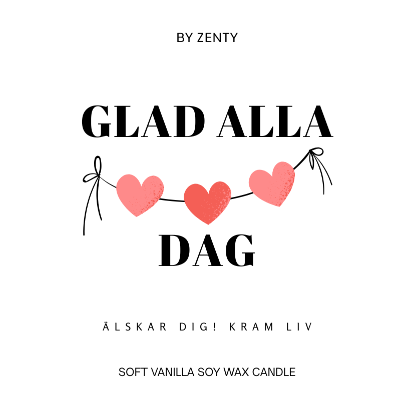 Personalised Alla Hjärtans Dag Hearts Scented Candle