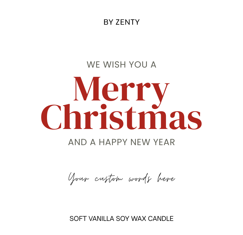 Personalised Wish You A Merry Christmas Scented Candle