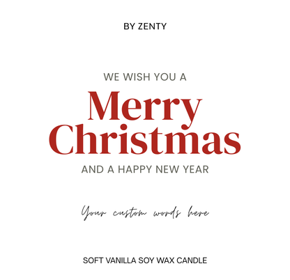 Personalised Wish You A Merry Christmas Scented Candle