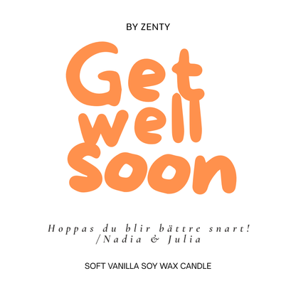 Personalised Orange Get Well Soon Scented Candle