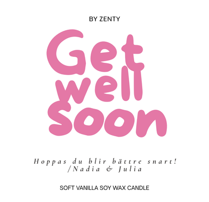 Personalised Pink Get Well Soon Scented Candle