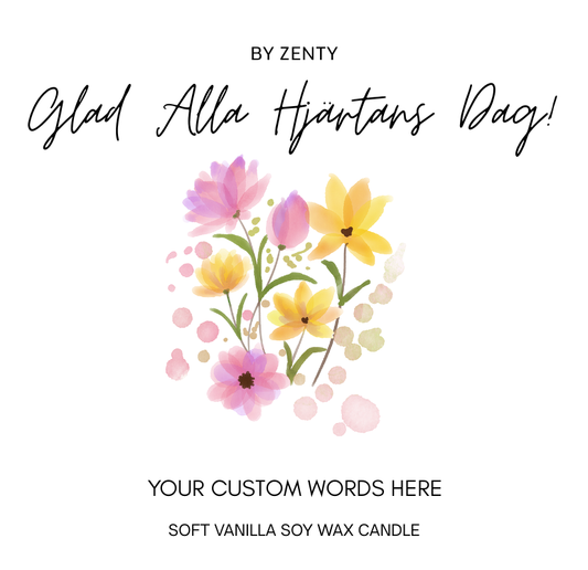 Personalised Glad Alla Hjärtans Dag Scented Candle