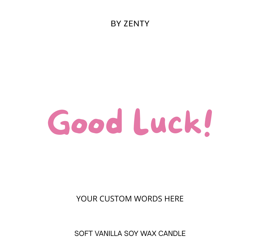 Personalised Pink Good Luck Scented Candle