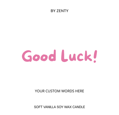 Personalised Pink Good Luck Scented Candle