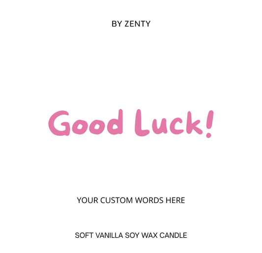Personalised Pink Good Luck Scented Candle
