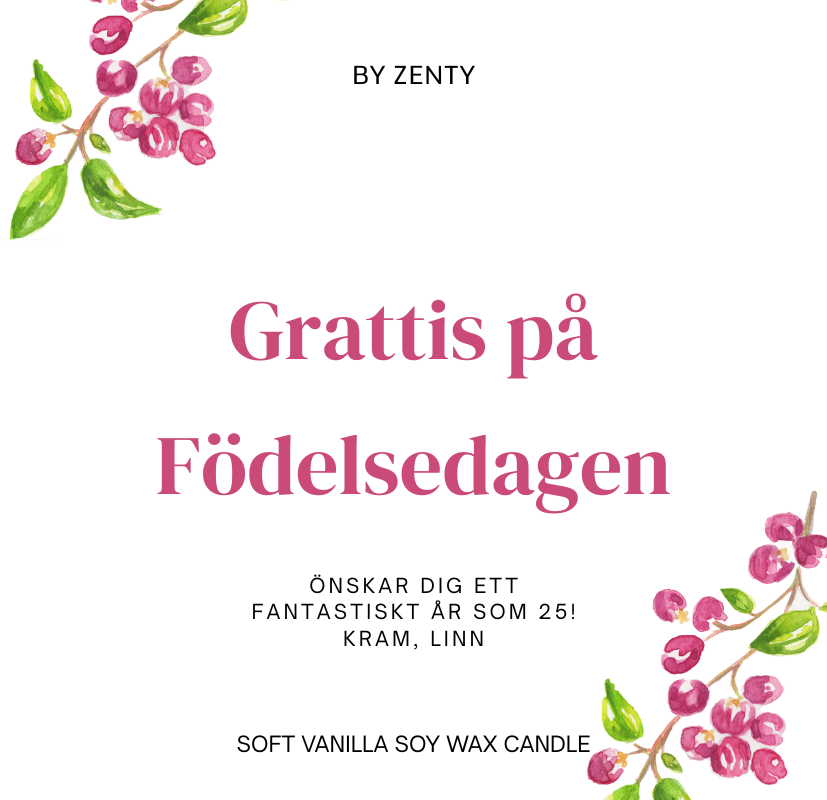 Personalised Happy Birthday Mauve Berries Scented Candle