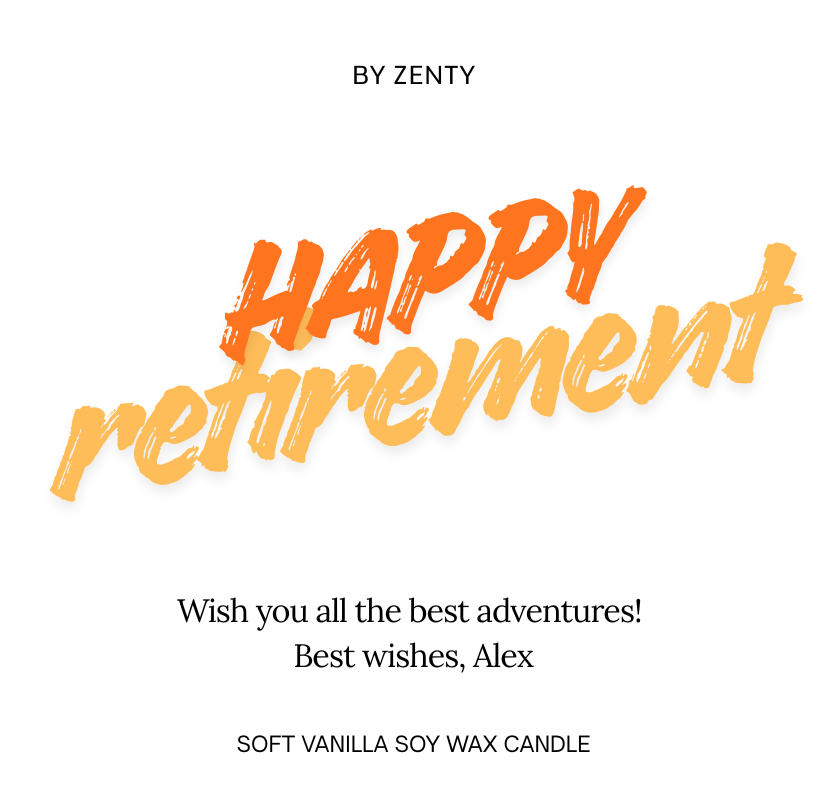 Personalised Happy Retirement Candle