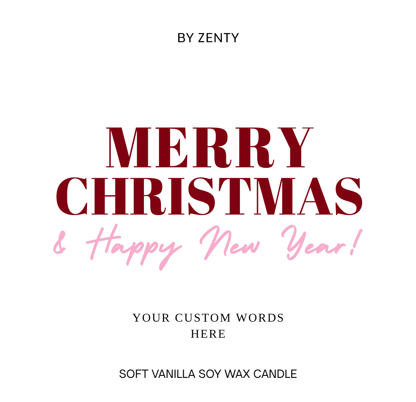 Personalised Merry Christmas Scented Candle