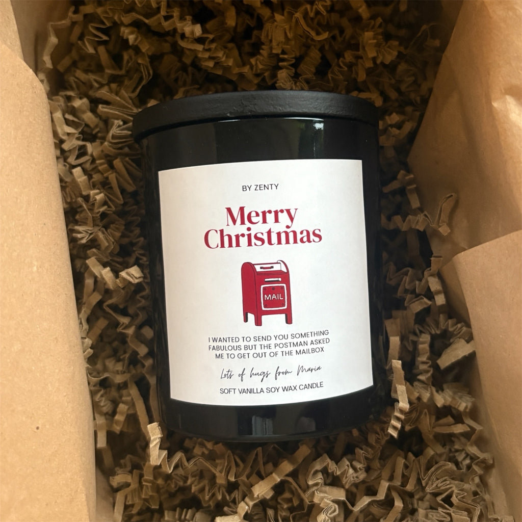 Personalised Merry Christmas Mailbox Scented Candle