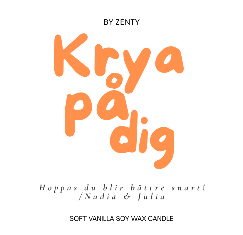 Personalised Orange Krya på dig Scented Candle