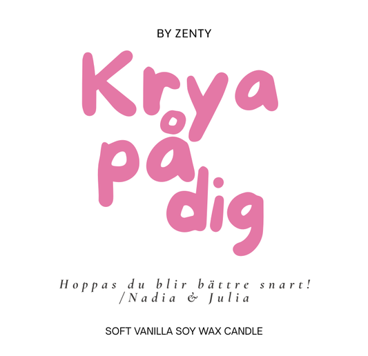 Personalised Pink Krya på dig Candle