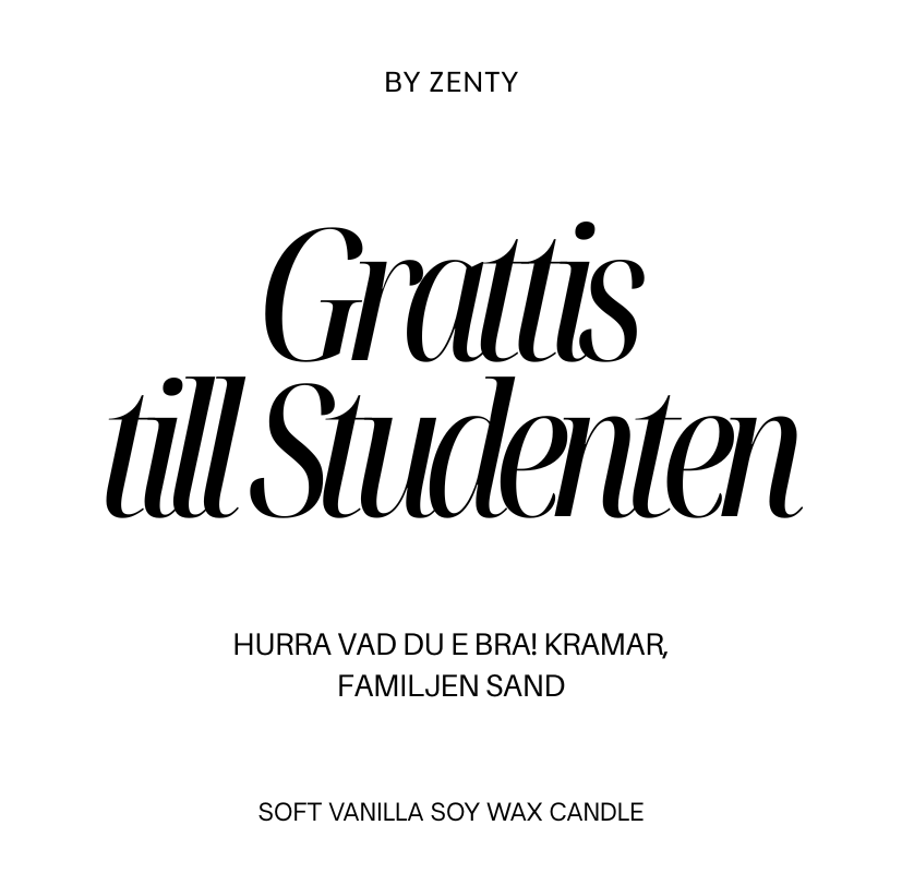 Personalised Grattis till Studenten Scented Candle