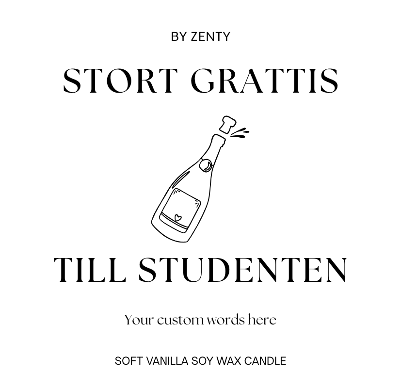 Personalised Grattis till Studenten Scented Candle