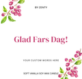 Personalised Glad Fars Dag Mauve Berries Scented Candle