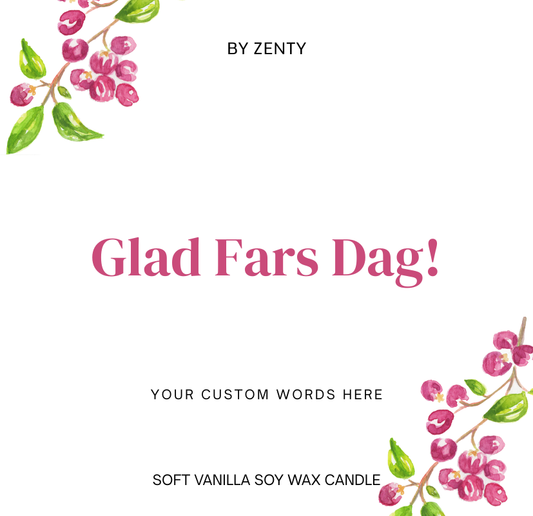 Personalised Glad Fars Dag Mauve Berries Scented Candle