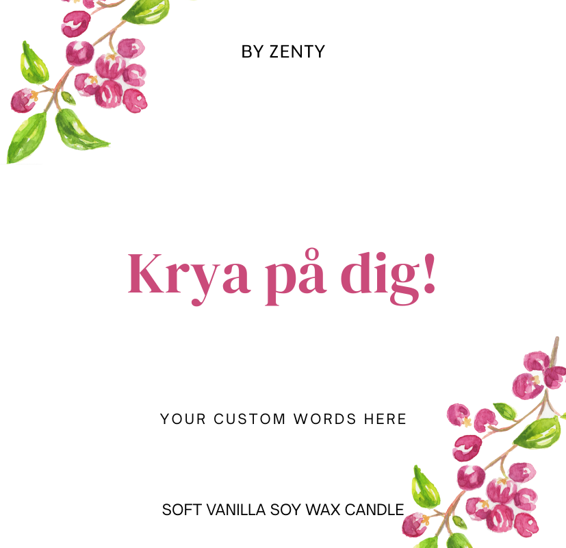 Personalised Krya på Dig Mauve Berries Scented Candle