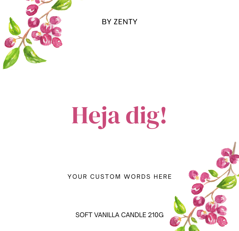 Personalised Heja Dig Mauve Berries Scented Candle