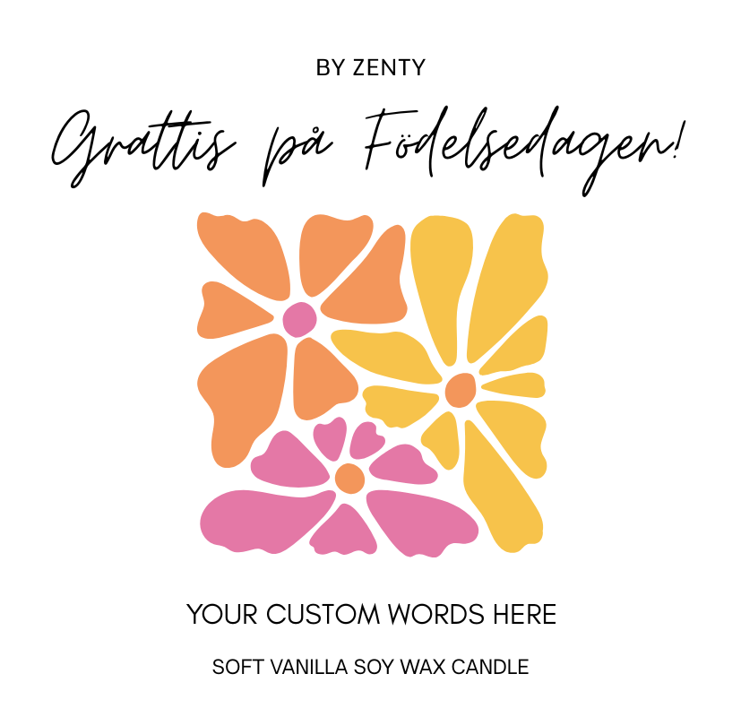 Personalised Födelsedag Triple Flower Scented Candle