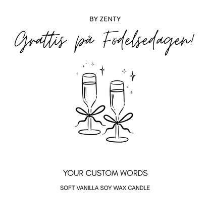 Personalised Champagne Glasses Scented Candle