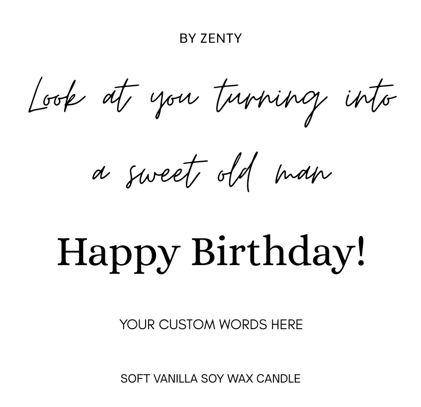 Personalised Födelsedag Sweet Old Lady Scented Candle