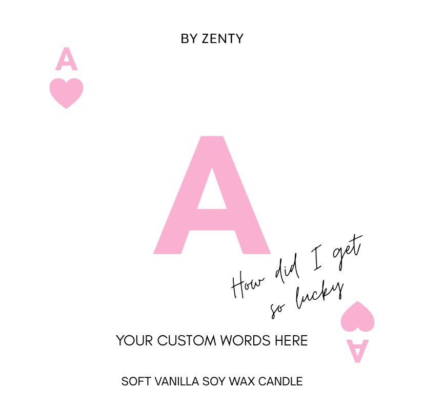 Personalised Lucky A Valentine Scented Candle