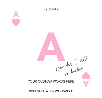 Personalised Lucky A Valentine Scented Candle