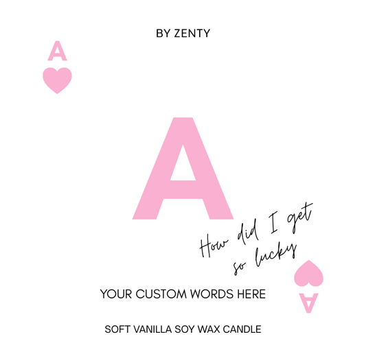 Personalised Lucky A Valentine Scented Candle