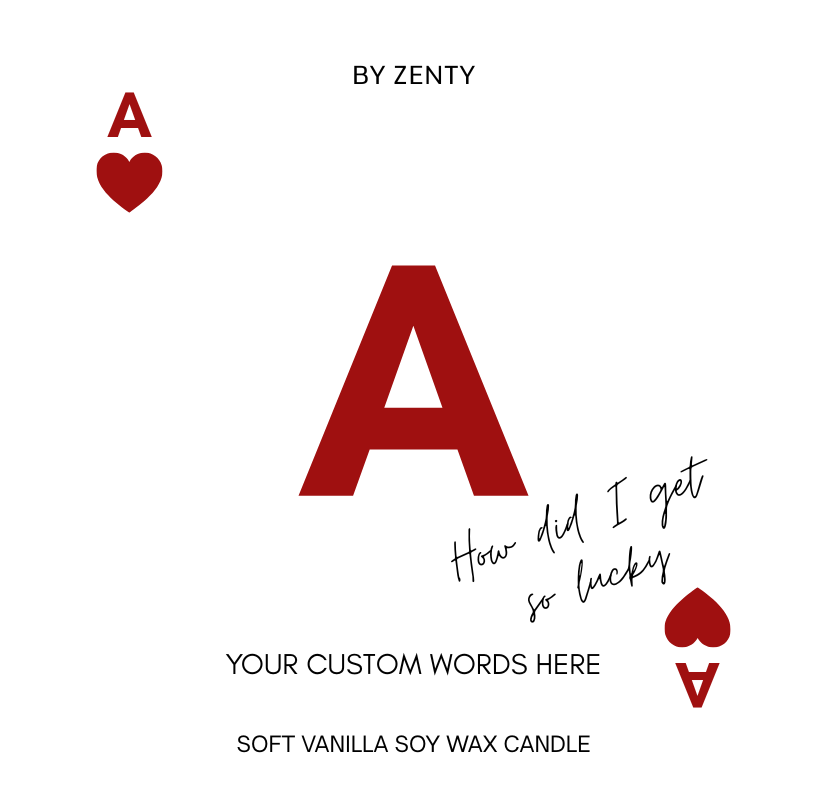 Personalised Lucky A Valentine Scented Candle