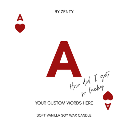 Personalised Lucky A Valentine Scented Candle