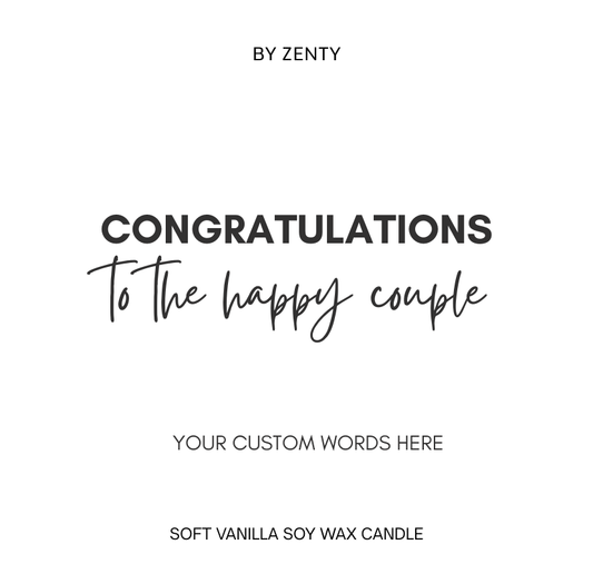 Personalised To The Happy Couple Scented Candle