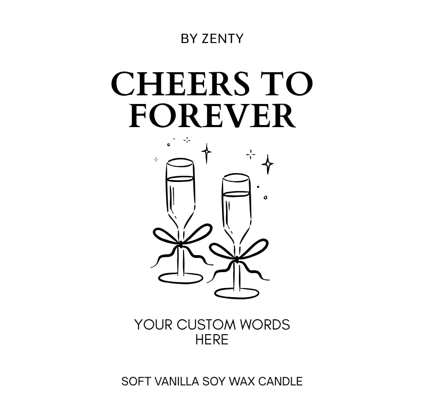 Personalised Cheers to Forever Scented Candle