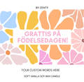 Personalised Födelsedag Flower Wall Scented Candle