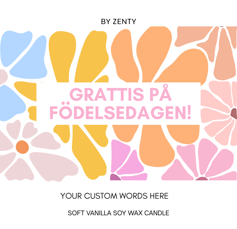 Personalised Födelsedag Flower Wall Scented Candle
