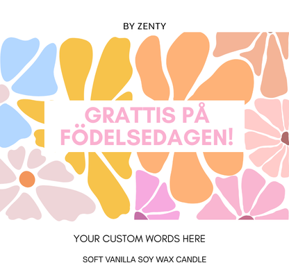 Personalised Födelsedag Flower Wall Scented Candle