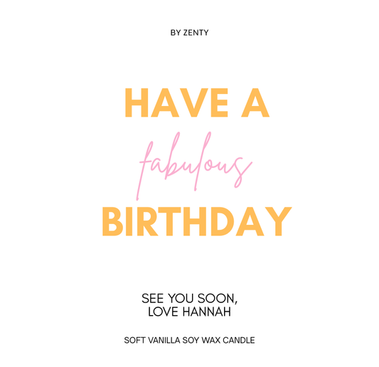 Personalised Happy Fabulous Birthday Colorful Scented Candle