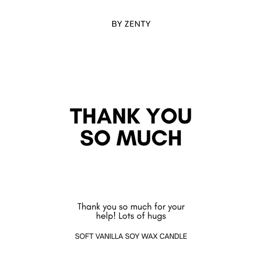 Personalised Thank you so much Scented Candle