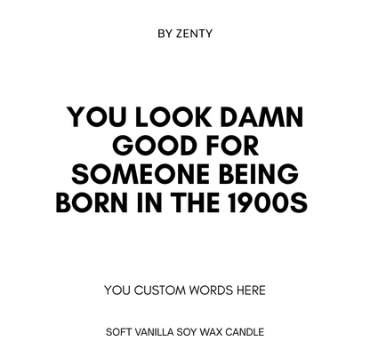 Personalised Born in the 1900s Scented Candle