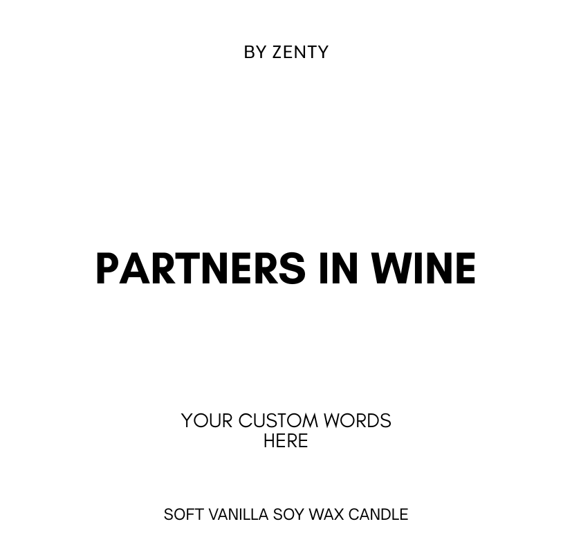 Personalised Partners in Wine Scented Candle