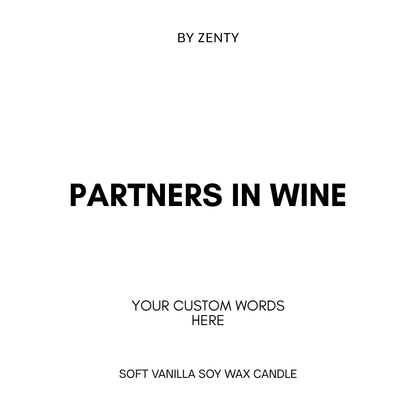 Personalised Partners in Wine Scented Candle