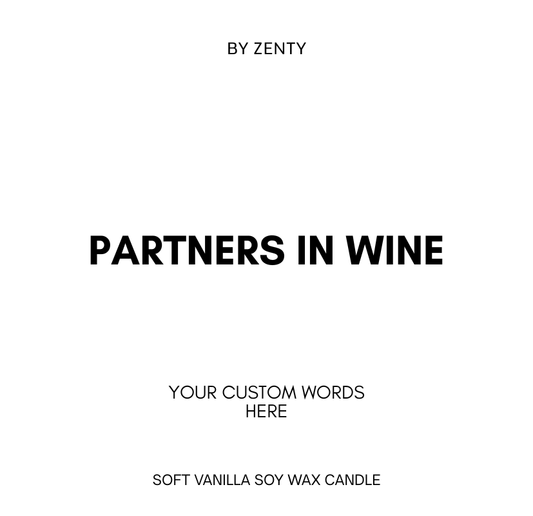 Personalised Partners in Wine Scented Candle
