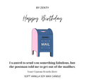 Personalised Happy Birthday Mailbox Scented Candle
