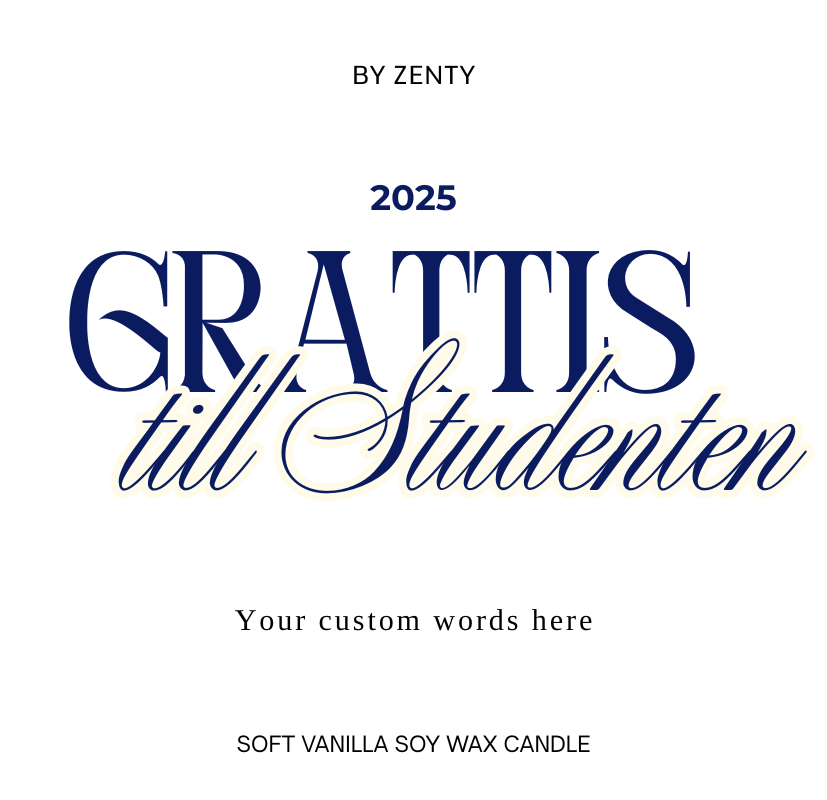 Personalised Grattis till Studenten Blå Scented Candle