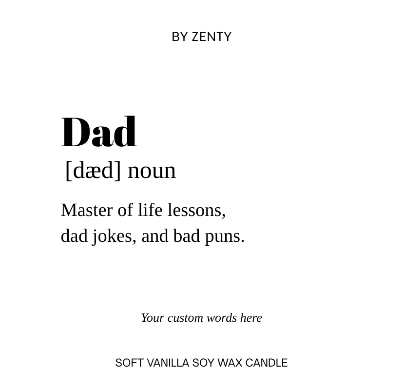 Personalised Dad Noun Scented Candle