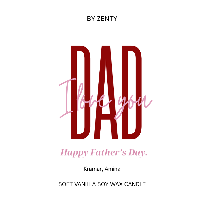 Personalised Dad I Love you Scented Candle