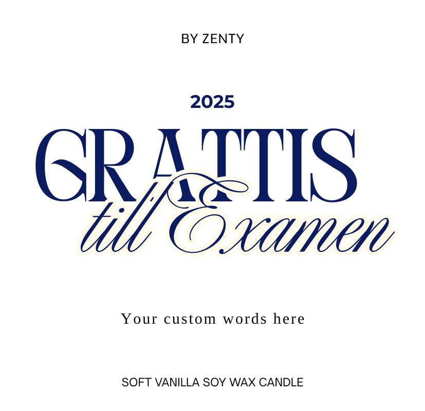 Personalised Grattis till Examen Blå Scented Candle