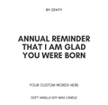Personalised Annual Reminder Birthday Scented Candle