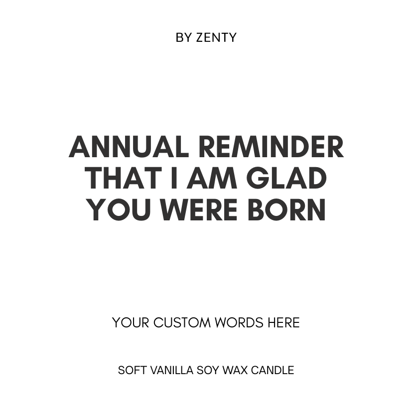 Personalised Annual Reminder Birthday Scented Candle