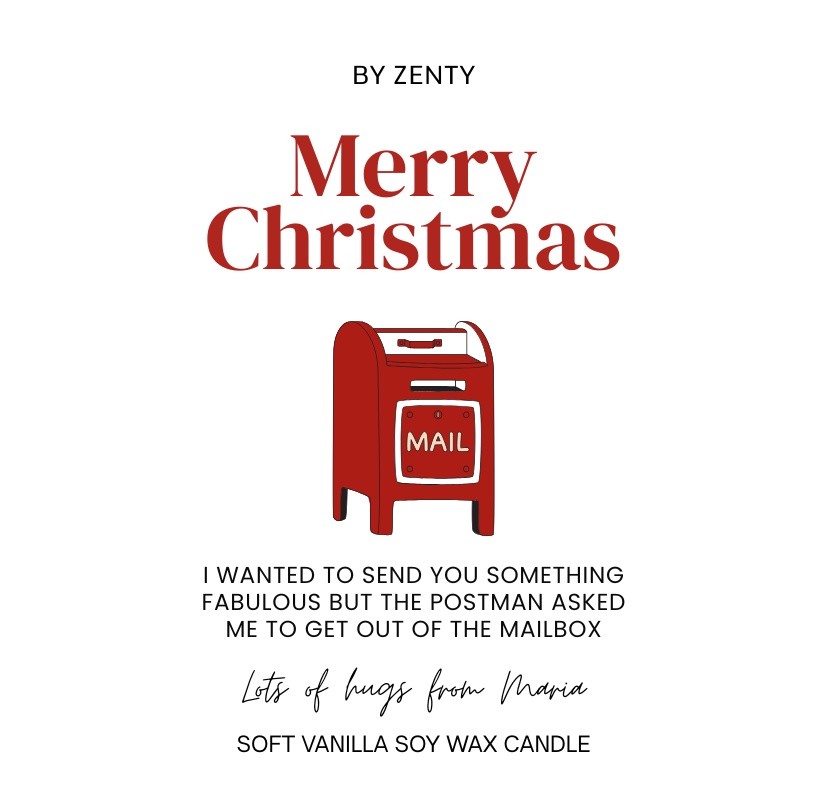 Personalised Merry Christmas Mailbox Scented Candle