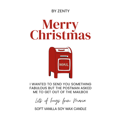 Personalised Merry Christmas Mailbox Scented Candle