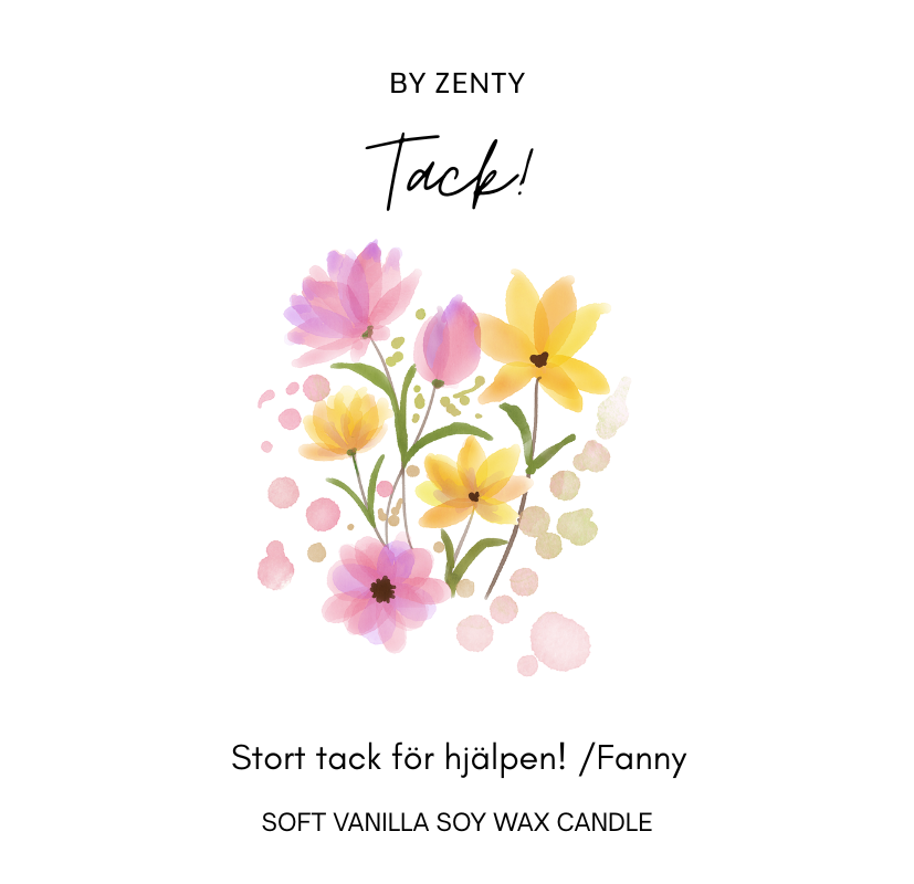 Personalised Tack Flowers Scented Candle